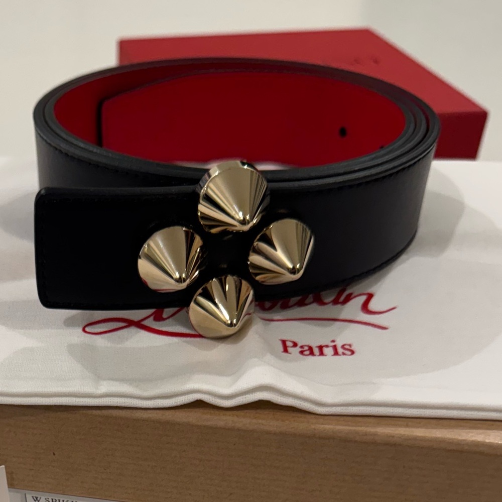 Christian Louboutin Black Calf Leather Belt